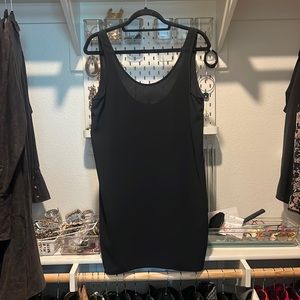 Leith scoop neck mini dress black size small